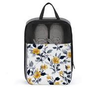Botanical Pattern Daffodils Willow Leaves Shoe Bag for Travel Daily Use Anti-dust Storage Carrier Golf Shoe Pouch