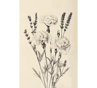 Botanical Pencil Sketch Journal: 6x9 Notebook with Elegant Floral Cover: 200 Pages | Paperback & Hardcover | Minimalist Double Cover Design