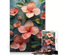 Botanical Pink Petals Flowers Jigsaw Puzzles for Adults1000 Piece Creative Think Soothing Downtime Exact Edges Xmas Surprise (50X75CM)