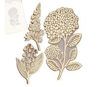 Botanical Print Stamps - Natural Wooden Handle Flower Seal, Retro -Style Pattern Seal Artistic Crafting | Engraved Garden Theme, Detailed Nature Embossing - Journaling, Handmade