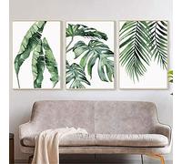 Botanical Prints Wall Art Canvas Tropical Plants Pictures Palm Banana Monstera Green Leaf Wall Decor Natural art Minimalist for Bathroom Living Room Bedroom Kitchen Canvas Prints unframed