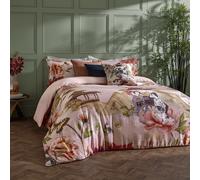 Paoletti Geisha Super King Size Cotton Blush Duvet Set - Pink - Wilko