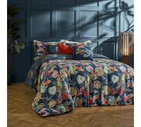 Paoletti Botanical Riches Koipond Reversible Duvet Cover Set, Super King, Midnight