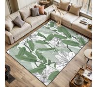 Botanical seamless banana leaves vines other leaves light green Area Rugs Living Room Large 120x170 cm Washable Vintage Soft Rug Modern Non Slip Floor Carpet Mat for Bedroom Kitchen Dining Room