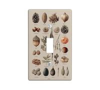 Botanical Seed Light Switch Cover Plate, Earthy Nature Elements for Home Decor, Decorative Wall Plate, Standard Size Single Toggle