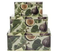 Botanical Set of 3 Fig & Pomegranate Rectangle Nesting Tins, 22 cm