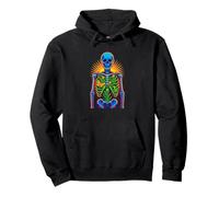 Botanical Skeleton Radiance, Psychedelic Nature Anatomy Pullover Hoodie