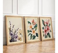 Botanical Studies Triptych Botanical Set of 3 Framed Wall Art Prints A2