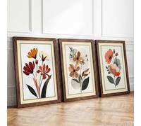 Botanical Studies Triptych Botanical Set of 3 Framed Wall Art Prints A2