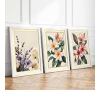 Botanical Studies Triptych Botanical Set of 3 Framed Wall Art Prints A2