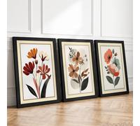 Botanical Studies Triptych Botanical Set of 3 Framed Wall Art Prints A3