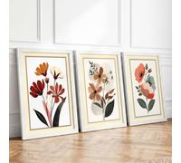 Botanical Studies Triptych Botanical Set of 3 Framed Wall Art Prints A3