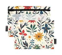 Botanical Symphony Binder Pocket Folders Soft Pencil Case for 3 Rings Folders with Waterproof for Examination Home Travel Cards Storage Container