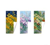 Botanical Triptych Wall Decal Set with Floral Composition for Living Room Bedroom Home Decor and Commercial Interior Application (B)