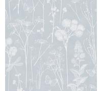 Botanical Wallpaper Dusky Blue World Of Wallpaper Af0040