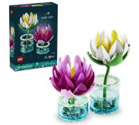 LEGO Botanicals Water Lilies - Faux Flowers Set w/ 2 Artificial Potted Plants in Transparent Vases - DIY Kids' Beroom Decor - Gift for 9+ Year Old Girls & Adult Flower Lovers - 11511