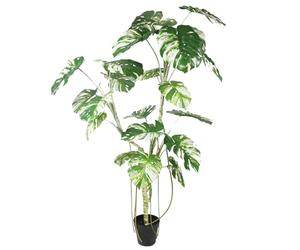 Botanik Leaf Artificial Plant, 210cm Variegated Monstera, 210 cm