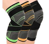 Botanique Knee Brace Support Sleeve Compression Strap Adjustable for Chronic Joint Arthritis Pain, Ligament Cartilage, Tendinitis, Muscle Pain Inflammation (Single) Unisex (Orange, Large)