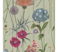 Botanist Wood Panel Wallpaper Sage Green / Multi Belgravia 4773