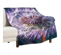 Botany Dandelion Purple Blanket, Soft Flannel Fleece Blankets Quick-Dry, Lightweight Throw Blanket for Couch, Bed, Office & Travel, Ideal Gift for Family & Friends, 40"x60"
