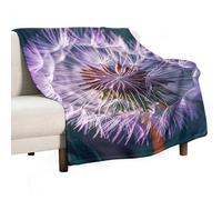 Botany Dandelion Purple Blanket, Soft Flannel Fleece Blankets Quick-Dry, Lightweight Throw Blanket for Couch, Bed, Office & Travel, Ideal Gift for Family & Friends, 55"x70"