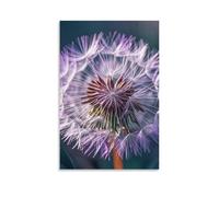 Botany Dandelion Purple Wall Art, 12x18inch(30x45cm) Vertical Canvas Wall Art Prints, Modern Home Hanging Decor for Living Room, Bedroom, Office, Framed/Unframed, Unframe-style