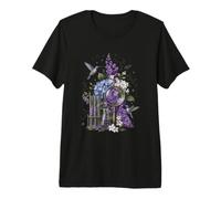 Botany Science Floral Hummingbird Astronomy Bloom Premium T-Shirt