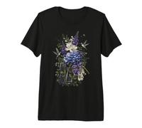 Botany Science Floral Hummingbird Hydrangea Botanical Premium T-Shirt