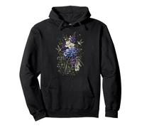 Botany Science Floral Hummingbird Hydrangea Botanical Pullover Hoodie