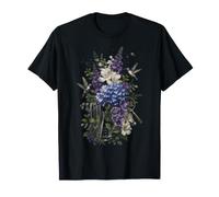 Botany Science Floral Hummingbird Hydrangea Botanical T-Shirt