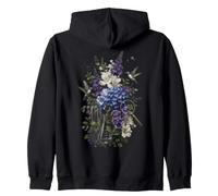 Botany Science Floral Hummingbird Hydrangea Botanical Zip Hoodie