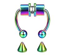 BOTCAM 316L Nose Rings Hoop Ring Fake Magnetic Nose Jewellery Nose Cleaner for Blackheads (Multicoloured, One Size)