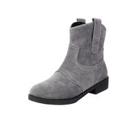 BOTCAM Ankle Boots Women's Suede Cowboy Boots Half Height Western Boots with Block Heel Medieval Boots Waterproof Short Boots Women's Boots Ankle Boots Half Boots Transition Boots, Z1 Grey, 1.5 UK