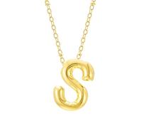 BOTCAM Bubble Letter Necklace Gold Initial Necklaces for Women Trendy Chunky Charm Pendant Necklaces Gold Jewellery Birthday for Women Teen Her Mom Grandma Wife Sister Craft Chains and (S, One Size)