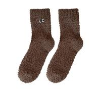 BOTCAM Fluffy Socks for Women, Soft Fluffy Winter Cosy Slipper Socks, Cute Plush Warm Sleeping Socks for Christmas, Black Socks Men 39-42, coffee, One size