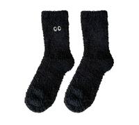 BOTCAM Fluffy Socks for Women, Soft Fluffy Winter Cosy Slipper Socks, Cute Plush Warm Sleeping Socks for Christmas, Black Socks Men 39-42, black, One size