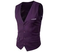 BOTCAM Men's Suit Vest V Neck Silm Fit Solid Formal Suit Waist Coat Lightweight For Wedding Prom Business Compression Tee