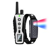 BotDynasty Anti Barking Collar - Humane 4000 FT No Shock Dog Training Collar with Remote for Small Medium Large Dogs having Sound & Vibration, Flashlight, SafetyLock, Rechargeable & Waterproof (White)