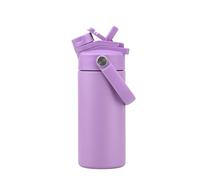 Botella de Agua de Acero Inoxidable con Aislamiento de Doble Pared, Boca Ancha y pajia,de 14 oz, Interior de Cerámica, para Viajes,escuela,deportes,actividades al aire libre,senderismo, (1, Morado)