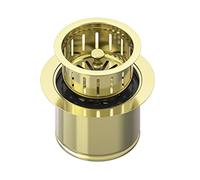 BOTEMY Extended Garbage Disposal Flange Basket Strainer Stopper, Deep 304 Stainless Steel Kitchen Sink Flange for 3-1/2 Inch Standard Sink Drain Hole, Gold Deep Sink Disposal Flange Stopper