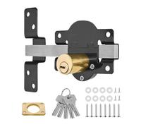 Both Left Right Side Door Lock, 50mm/ 70mm Long Throw Gate Lock, Mortrise Lock with 5 Keys Set, Garden Lock with Rear Double Locking for Yard, Sheds, Gates & Garage Doors (50 mm)