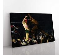 Both Members Of This Club By George Bellows Classic Painting Canvas Wall Art Print Ready to Hang, Framed Picture for Living Room Bedroom Home Office Décor, 76x50 cm (30x20 Inch)