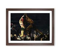 Both Members Of This Club By George Bellows Classic Painting Framed Print | A4 Walnut Framed Wall Art | Ready to Hang | Classic Historical Picture | Living Room Bedroom Lounge Office