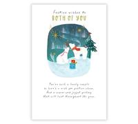 Both of You Christmas Card - Festive Wishes - Polar Bear Couple - Artistic Design - Special Finish - Made in the UK - Eco-Friendly