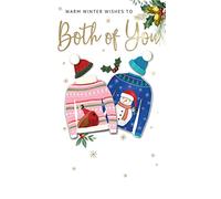 Both Of You Warm Wishes Embellished Christmas Card Hand-Finished Champagne Cards XCDC417