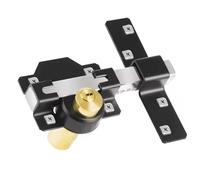 Both Side Door Lock 50mm Long Throw Gate Lock - Heavy Duty Rim for Wooden Garden Gates, Sheds & Doors - Double-Sided Key Lockable - Stainless Steel Housing - 5 Keys - Anti-Theft Security