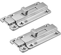 Both Side Lock Door, 2Pcs 4" Stainless Steel Sliding Padbolt Latch, Surface Mount Slide Hardware for All Interior Doors