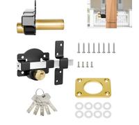 Both Side Lock Door, 50mm Long Throw Gate Lock Stainless Steel Grade Lockable with Rear Double Locking for Yard, Garden Doors/Gates, Double Sides Locking, Supplied 5 Keys