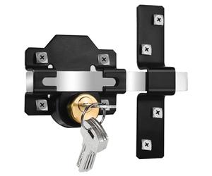 Both Side Lock Door 70mm Long Throw Gate Lock Stainless Steel Grade Lockable with Rear Double Locking for Yard，Garden Doors/Gates Supplied 5 Keys (70mm)