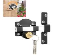 Both Side Lock Door, Long Throw Gate Lock Stainless Steel Grade Lockable with Rear Double Locking for Yard, Garden Doors/Gates, Supplied 5 Keys, 50mm